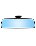 QWORK® 200 x 60 mm Espejo Retrovisor Interior con Ventosa Fuerte, Espejo Coche Universal 360° Giratorio para Prueba de Conducción
