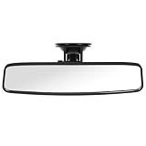 QWORK® 245 x 70 mm Espejo Retrovisor Interior con Ventosa para Coche, Espejo Instructor de Conducción Ajustable Antirreflejos