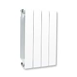 Radiador Alumax Pro C 500 Radiador de Aluminio 4 Elementos, Blanco RAL 9010, Alta Eficiencia para Calefacción por Agua, 500 mm Entre Ejes