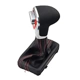 Malcayang Palanca de cambios automática | Para Audi A3 A4 A5 A6 Q5 Q7 (2004-2013) Con funda protectora negra transpirable y costuras rojas