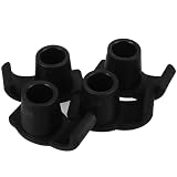 4 Piezas Esquís para Andadores de Nylon Negro 9x5x4cm, repuestos | Deslizadores de Esquí para Caminantes, Uso en Suelos Interiores y Superficies Húmedas, Fácil Recambio