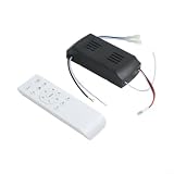 Moliuoly Ventilador de techo con mando a distancia para motor DC de 6 marchas, 24 V 35 W, regulador de velocidad con temporizador y control de luz, kit receptor (B)