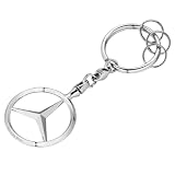 Mercedes-Benz, Llavero Bruselas, plateado, de zinc fundido a presión con varias anillas pequeñas. Producto Oficial Collection.