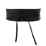 FASHIONGEN - Cinturón Obi Mujer, MICA - Negro, S-M | Cinturón Obi para mujer - Ancho 8,5 cm - Poliuretano - Fabricado en Francia