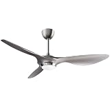 reiga Ventilador de Techo 132 cm con Luz LED Regulable, Motor Reversible | Silencioso, 6 Velocidades, Temporizador, Wi-Fi y Aplicación, Aspas Plateadas