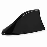 Heart Horse - Antena universal de radio para coche en forma de aleta de tiburón, base adhesiva, impermeable, color negro