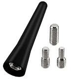 VooGenzek Mini Antena Coche Corta Universal de 6.5cm, Radio FM/Am Con 3 Tornillos M4/M5/M6 Universales