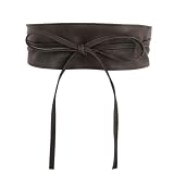 FASHIONGEN - Cinturón Obi Mujer, MICA - Marrón, L-XL | Cinturón Obi para mujer - Ancho 8,5 cm - Poliuretano - Fabricado en Francia