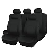Flying Banner Fundas Asientos Coche Universales para Delanteros y Traseros Compatibles con Airbags Laterales (Todos Negro, Juego Completo)