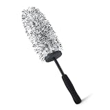 Amazon Basics - Cepillo limpiador para ruedas de microfibra, para limpieza de llantas y lavado de automóviles, 42 cm de longitud, Gris