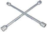Cartrend 10870 - Llave Cruzada para Cambio de neumáticos rápido y Seguro, Color Plateado