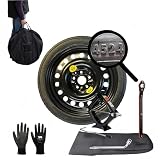 Kit de rueda de repuesto de 17 pulgadas, compatible con VW Golf (5,6,7,8) con gato, llave y bolsa