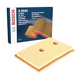 Bosch S0342 Filtro de Aire para Coche Filtro de Repuesto | Restringe Partículas de la Entrada de Aire, Resiste a la Humedad, con Alta Resistencia a la Tracción