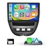 Radio de Coche inalámbrica Carplay para Citroen C1/Toyota Aygo/Peugeot 107, Podofo Pantalla táctil de 10.1' Android con Android Auto inalámbrico, Bluetooth/GPS/WiFi/FM/RDS/HiFi/USB/Control de Volante