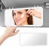 Adiwo Espejo de maquillaje LED con luces, espejo retrovisor para bebés y niños, recargable (3 modos de luz), con pantalla táctil, visera simple y práctica, adecuado para la mayoría