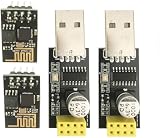 ESP-01 - Módulo transceptor Wi-Fi Serie con Adaptador USB a ESP para Arduino Frambuesa (2 Unidades ESP-01 + 2 Unidades USB)