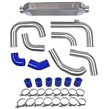 NSGMXT Kit de intercooler Kit FMIC del enfriador de aire del soporte delantero de aluminio compatible con Le-on Bo-ra Go-lf MK4 A3 8L 1J2 1J6 1.9TDI 1998-2005