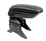 Consola de almacenamiento central universal para coche con reposabrazos, compartimento para reposabrazos con funda deslizante de piel sintética, color negro