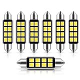 C5W LED, 6uds, Luces LED Interior Coche, Bombillas LED Coche, 36mm CANBUS | Luz Interior Coche y Luz Maletero Coche, Blanco Frío, 12V, Disponible en 31, 36, 39 y 41 mm, para Plafón, Guantera y Puertas.