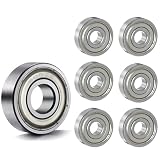 6pcs 608 ZZ Rodamientos, 8 mm x 22 mm x 7 mm para patines, patinetas y scooters, para patines, patinetas y scooters, 608zz de metal doble protección miniatura