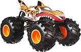 Hot Wheels Monster Trucks Camión Tigre Gigante a Escala 1:24 | Camión de Juguete de Metal con Ruedas Grandes y Diseño Genial, recrea choques y saltos de Monster Trucks, JDR02
