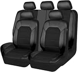 WACTO Fundas de Asiento de Coche Universales para Audi A4 Q3 A6 C5 B8 A3 8P Q2 Q5 A1 A5 A7 A8 A4L A6L A8L Q7 Q5L Sq5 Rs B6 B7 C6 - Cuero, Malla y Poliéster Funda Protectora