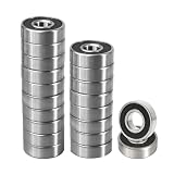 Flewdart rodamientos de bolas 608RS 8x22x7 mm, sin fricción ABEC 9, 608 2RS para Skateboard, Longboard Eléctrico, Rodamientos Blindados​​ (608RS 20pcs)