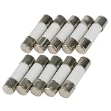 SeKi - Lote de 10 fusibles cerámicos (10 A, 5 x 20 mm, lentos, 250 V)