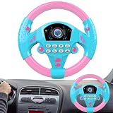 Jiwyunlu Volante De Juguete para Niños | 20cm Volante Simulador De | Conducción Niño para Coche | Sonido Realista De Arranque del Motor, Intermitentes Izquierdo Y Derecho, para Niños Y Niñas