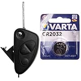 Juego de reparación Juego de reparación de la Llave del Coche con 3 Botones + batería + en Blanco Apto para Alfa Romeo 156 147 937 GT 97-10