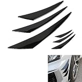 WeFoonLo Kit Universal para alerón de Coche, Divisor de Labios para Parachoques Delantero, 6 Piezas de Aletas Suaves para el Exterior del Coche, carrocería anticolisión calcomanía (Negro)