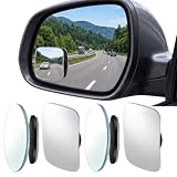 Espejo Retrovisor Coche Espejo Retrovisor De Punto Ciego 4 Piezas | Material De Vidrio Irrompible,Diseño Sin Marco,Giración 360°,Imagen Nítida,Adhesión Estable,Para Camiones Y Automóviles