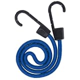 Goma tensora Pulpo Elástico para la Fijación en Vehículos, Coches y Motos, Cuerda Elástica con Gancho, Color Azul, 45 cm