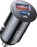 INIU Cargador Coche 60W, Carga RÁPIDA Cargador de Automóviles, Accesorios | Adaptador de Metal USB C 30W + USB A 30W, de Doble Puerto para iPhone 18 17 16 Pro MAX Mini Samsung S21 Huawei LG