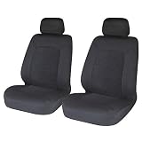 Sakura Fundas de asiento delantero para coche y furgoneta, Hampton, 1 par en negro, ajuste fácil