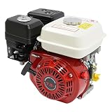 Motor de gasolina OHV de 7,5 CV, 4 tiempos, 215 ml/9,09 oz, cigüeñal de 20 mm, motor industrial con arranque de cuerda para limpiador de alta presión, leñadora, go-kart, placa vibratoria, generador