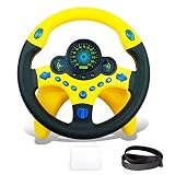 RedCrab Volante de Juguete para Niños, 360° Rotación Controlador Portátil Simulado con Sonido y Música Volante Juguete, Simulador Conduccion Juguete Educativo para Regalo para Niños y Niñas (Negro1)