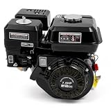 Motor de Gasolina 7,5 HP 4 Tiempos, Eje 20 mm 212cc, Negro | Motor de gasolina 4 tiempos para bombas de agua, generadores, karts, cortacéspedes y maquinaria agrícola.