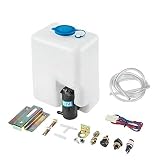 DYKL Kit Universal de Botella de depósito de líquido para limpiaparabrisas de Coche, 12 V con Interruptor de botón de Chorro de Bomba