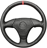 Funda de Cuero Negro para Volante de Coche, para BMW E36 1995-2000 E46 1998-2000 E39 1995-1999 E31 1995 1996-1997, línea roja