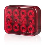 Qiping 1x Luz Antiniebla LED 12V Rojo Impermeable Luces de Niebla Trasera Remolque con E-Mark