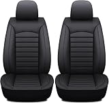 Fundas de Asiento Delantero para BMW E30 E34 E36 E39 E46 E60 E90 F10 F30 X3 X5 X6 X1/2/3/4/5/6, Piel Impermeable Antideslizante y Protectores de Asiento Coche,Black