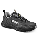 Sparco Traction Asan S3S Zapatos de Seguridad y contra Incendios, Unisex Adulto, Black Silver, 43 EU