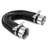 QWORK Tubo de admisión de aire de 76 mm, extensible a 1 m, tubo de admisión de aire frío universal para coche, Negro