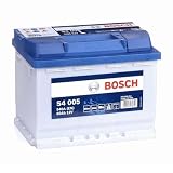 Bosch S4 005 Batería para Coche 60 A/h - 540 A - 12 V, 242 x 175 x 190 mm | Batería de Plomo-Ácido para Vehículos sin Sistema Start/Stop, Polaridad Izquierda (-) Derecha (+)