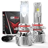 Cenmoll Bombilla HB3 Led, 140W 36000LM 700% de brillo ángulo de haz ajustable de 360 grados, 6000K blanco frío Luces Led HB3 9005 12V 24V controlador Canbus integrado Plug & Play, 1 par