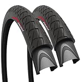Fincci Cubierta Bicicleta 26x1.95 50-559 Plegable Slick 30 TPI MTB | Cubiertas Bicicleta 26x1.95 con Diseño Slick y Presión 40-60 PSI para un Rodaje Suave - Pack de 2