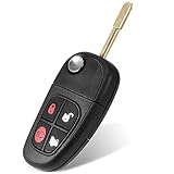 WANGCL 433 MHz 4 Pulsantes Mando a Distancia Llave Flip Plegable con Hoja No Cortada Cobertura de Caja de Repuesto con Chip 4D60 Para Jaguar X-Type S-Type XJ XJR 2002-2008