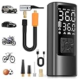 HOVVIDA Compresor Aire Portatil, Inflador Ruedas Coche 150 PSI (10,3 Bar), Compresor Aire Coche Bicicleta, Batería Recargable, con LED, para Coche, Moto, Bicicleta, Pelota