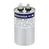 VEXUNGA Condensador 40uF 40 MFD 370VAC 440VAC 450VAC 50/60Hz Redondo Condensadores de Arranque AC CBB65 para Aire Acondicionado Motore y Motor del Ventilador